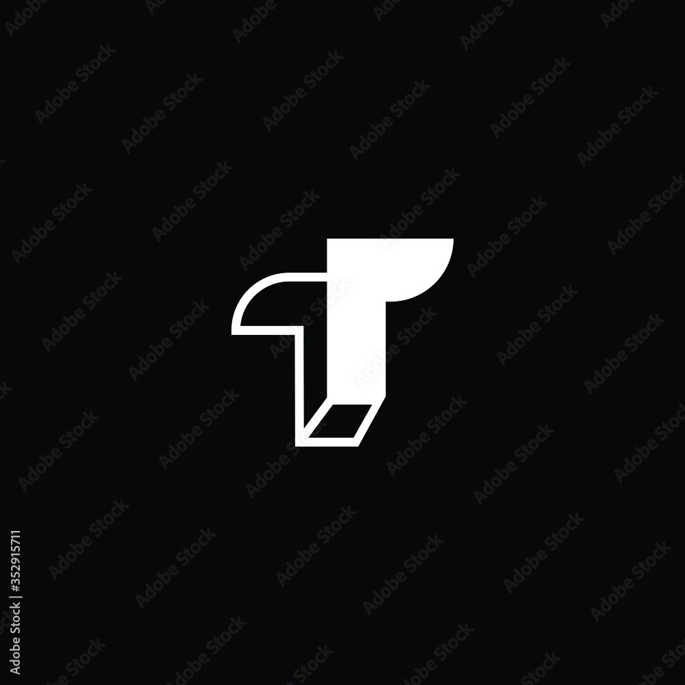  Professional 3D Innovative Initial T logo and TT logo. Letter T TT Minimal elegant Monogram. Premium Business Artistic Alphabet symbol and sign