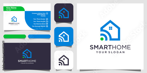 Smart Home Tech Logo Vector. logo design, icon and business card