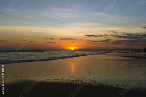 Summer sunset over the ocean. Rio de Janeiro  Brazil