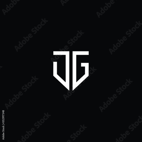 Obraz na płótnie Professional Innovative Initial JG logo and GJ logo. Letter GJ JG Minimal elegant Monogram. Premium Business Artistic Alphabet symbol and sign w salonie