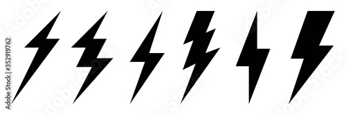Lightning bolt icons set.Set lightning bolt. Creative vector illustration of thunder and bolt lighting flash icon collection design. Lightning icons symbol - vector. photo