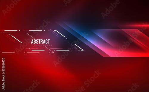 Dynamic neon shiny abstract background. Trendy abstract layout template for business or technology presentation, internet poster or web brochure cover, wallpaper
