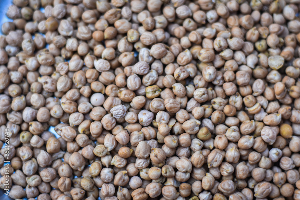 close up of a indian traditional chana on a silver plate, Indian Food close up of a indian traditional chana on a silver plate, Indian Food
