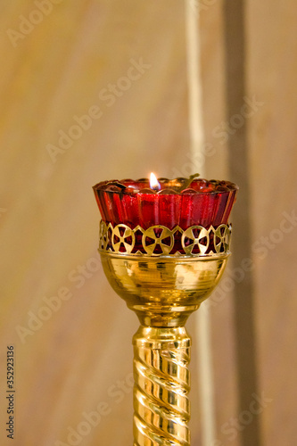 burning candles in a temple