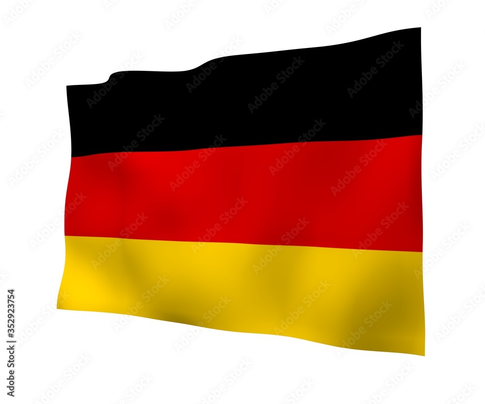 Obraz premium Flag of Germany. Wide format 3D illustration. State symbol of the Federal Republic of Germany. 3D rendering