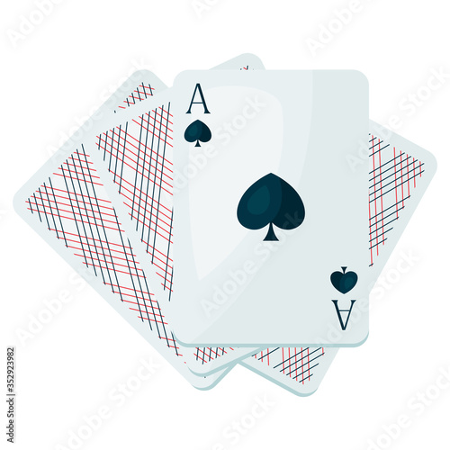 Illustration of ace spade or pike playing cards.