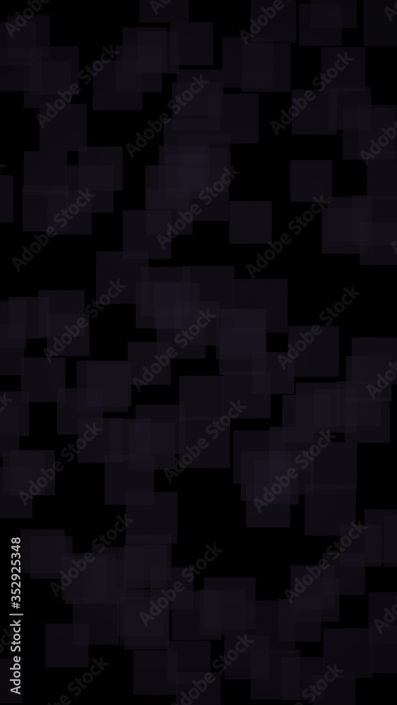 Black abstract background. Backdrop with grey squares. Vertical orientation. 3D illustration