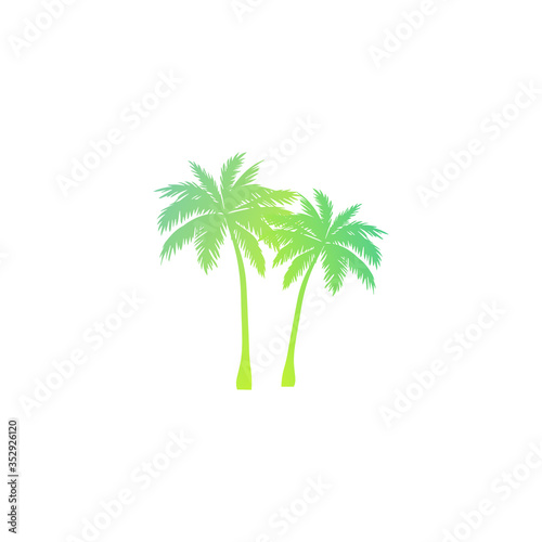 Silhouette palm neon design vector illustration