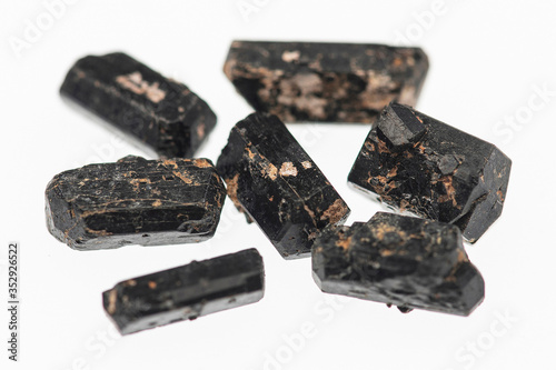 Horneblende mineral on white background
