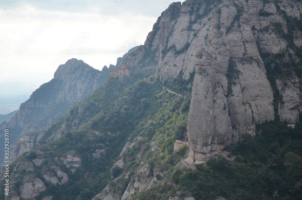 spain, environment, forest, journey, path, sacred, holy, catholicism, spirituality, religious, christian, aerial, monastery, adventure, catalonia, montserrat, geology, cliff, angel, barcelona, beautif