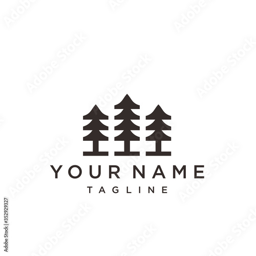 Tree Of The Root  logo illustration. Abstract monochrome tree. 
Template for creating logos.