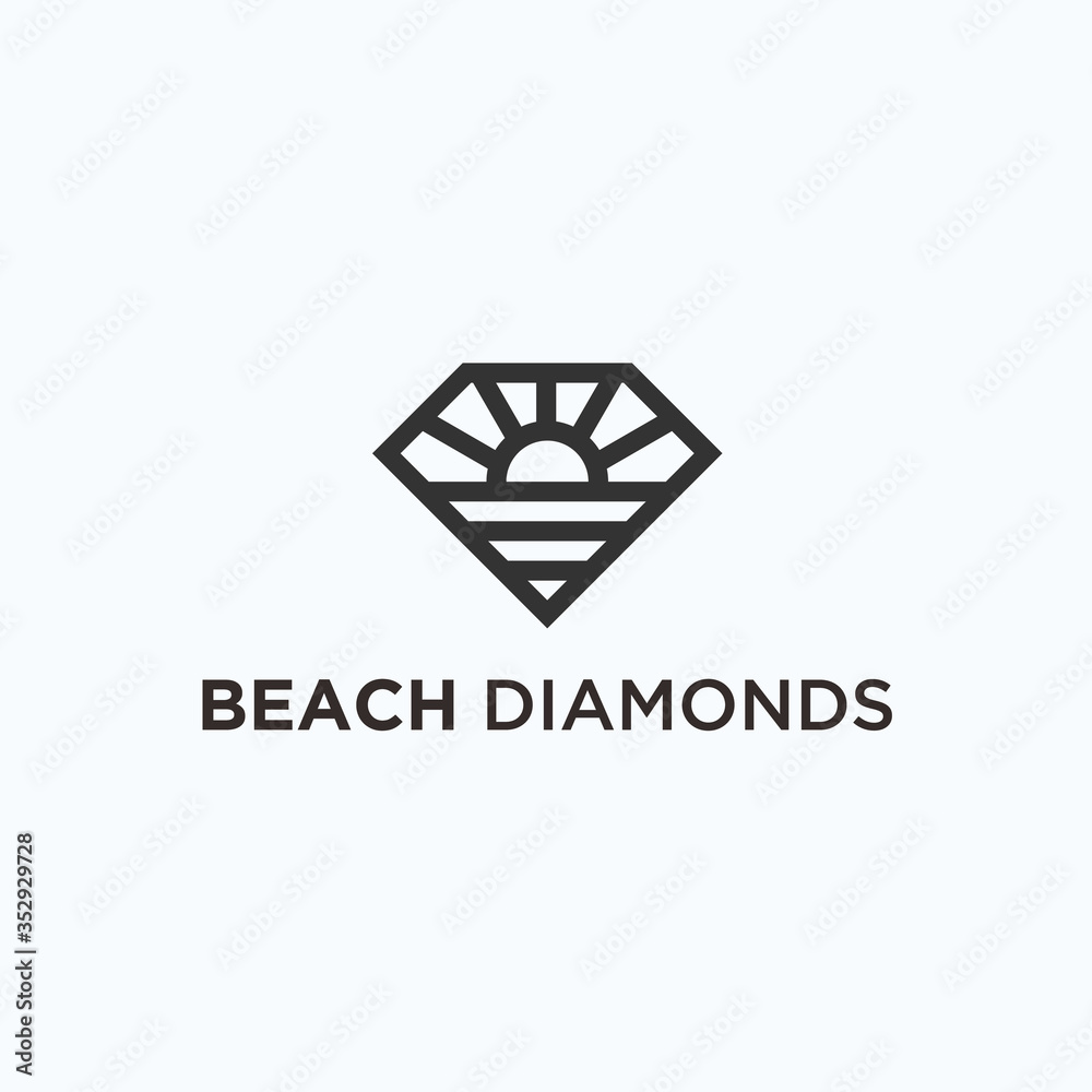 beach diamond logo. beach icon beach diamond logo. beach icon