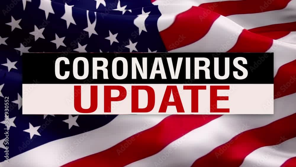 Coronavirus Update Text on USA flag video waving in wind. Realistic USA American Flag background. Corona virus concept background on United States Flag Looping Closeup 1080p Full HD 1920X1080 footage
Coronavirus Update Text on USA flag video waving in wind. Realistic USA American Flag background. Corona virus concept background on United States Flag Looping Closeup 1080p Full HD 1920X1080 footage