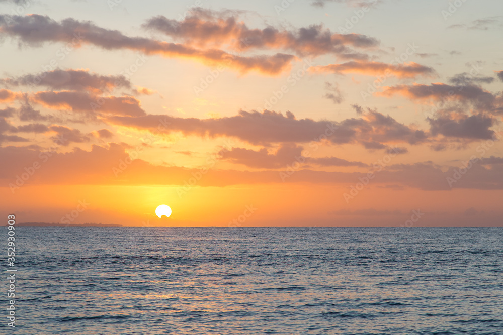 Beautiful sunrise at Alona beach, Panglao island, Bohol, Philippines