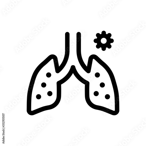Lungs Cancer Line Icon