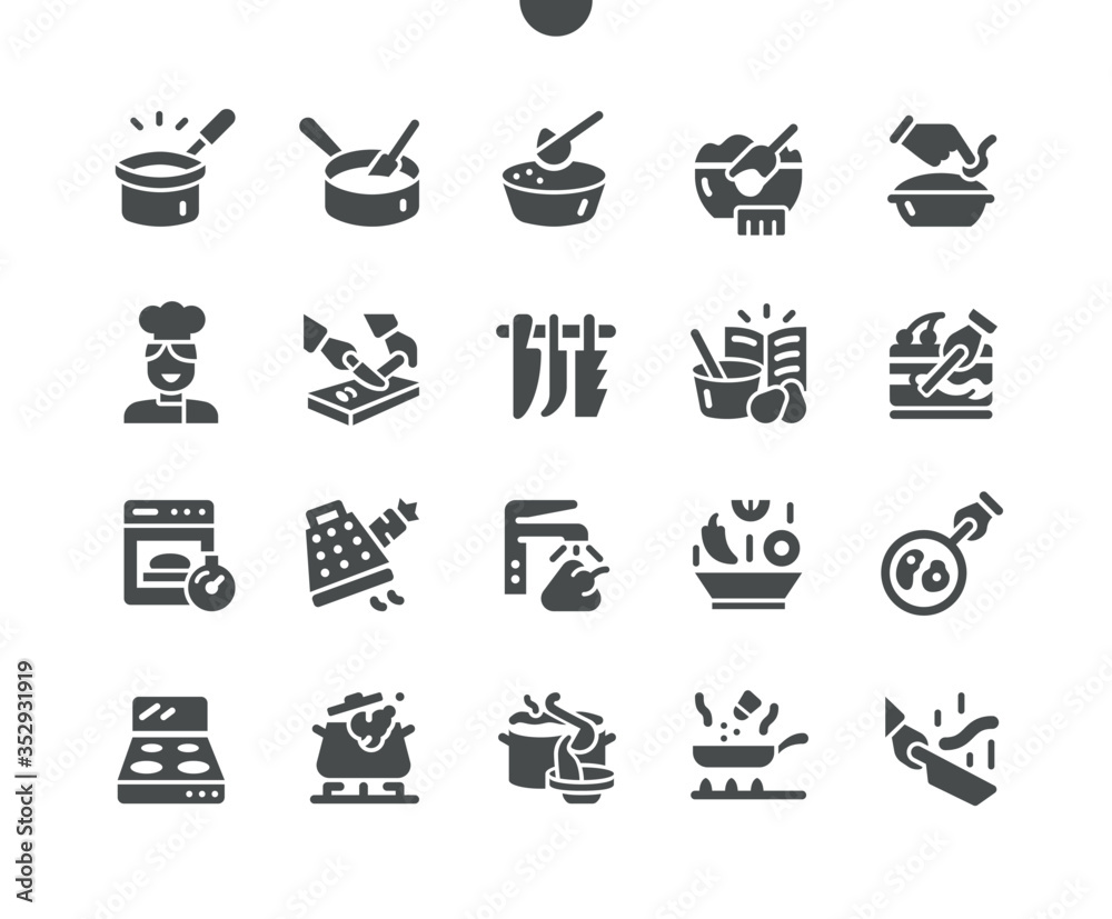 Cooking Well-crafted Pixel Perfect Vector Solid Icons 30 2x Grid for ...