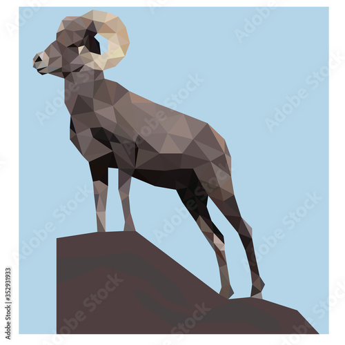 Low poly illustration of goat