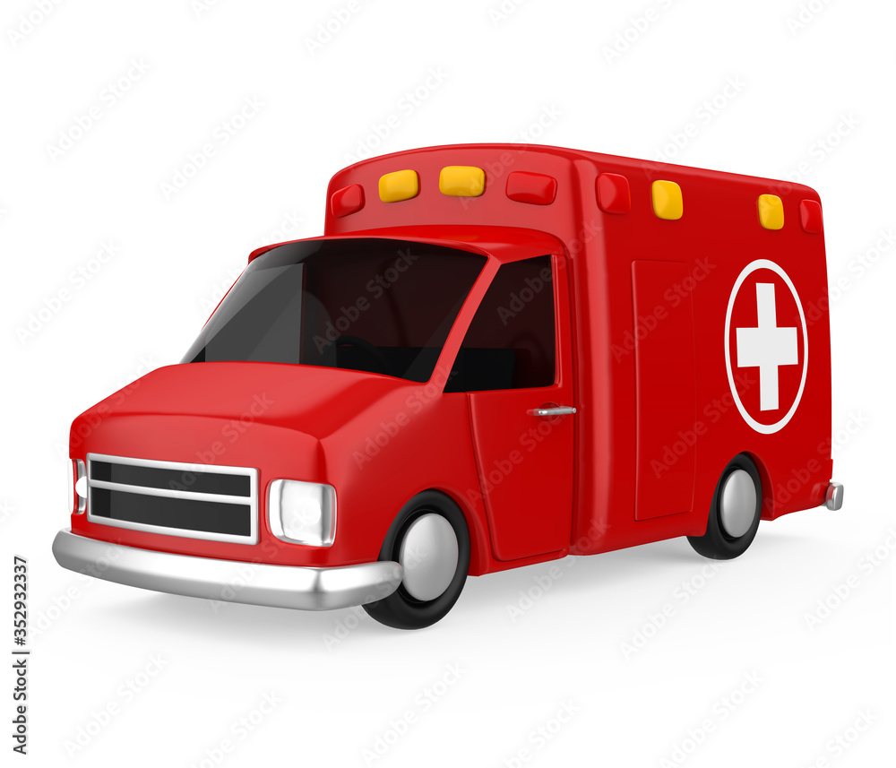 Cartoon Ambulance Car Isolated Cartoon Ambulance Car Isolated