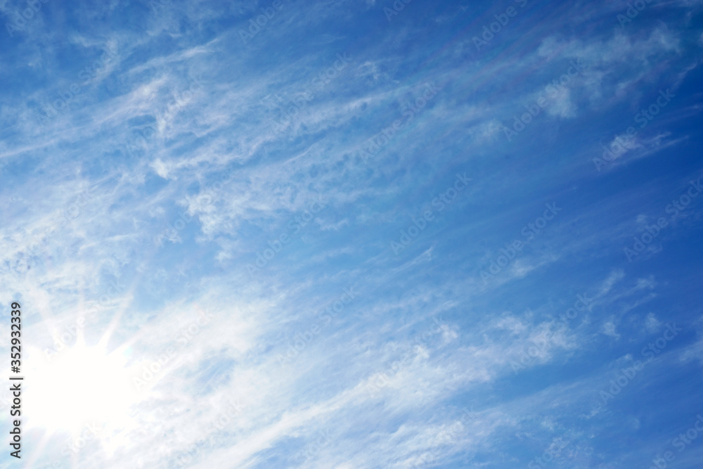 Fototapeta premium Blue sky with clouds background