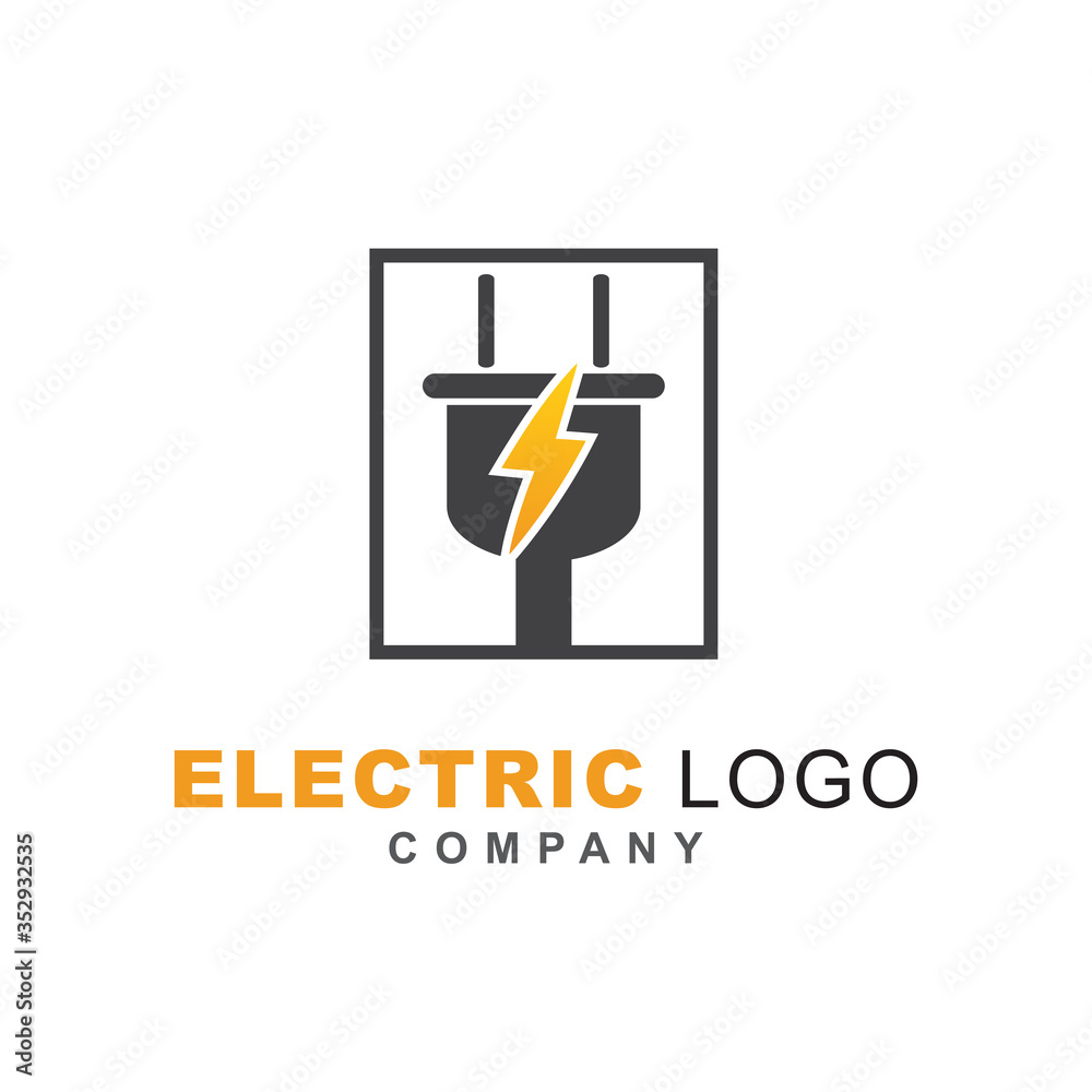 Electric power vector logo design element with plugin shape. Service energy and thunder electricity symbol concept. Lightning bolt sign in the circle. Flash vector emblem template. Power fast speed Electric power vector logo design element with plugin shape. Service energy and thunder electricity symbol concept. Lightning bolt sign in the circle. Flash vector emblem template. Power fast speed