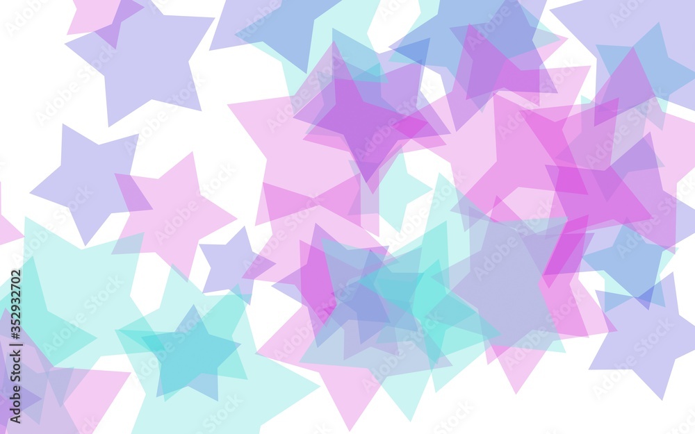 Multicolored translucent stars on a white background. Red tones. 3D illustration Multicolored translucent stars on a white background. Red tones. 3D illustration