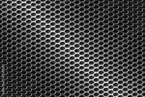 Abstract Black and White Geometric Pattern with Circles. Honeycomb Leaky Texture. Vector. 3D Illustration