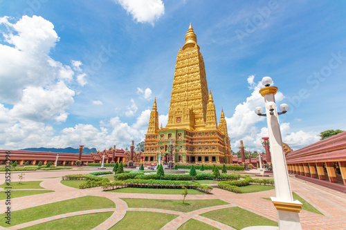 Pagoda at Wat Maha That Wachiramongkol temple a popular tourist destination attraction in Krabi Province photo