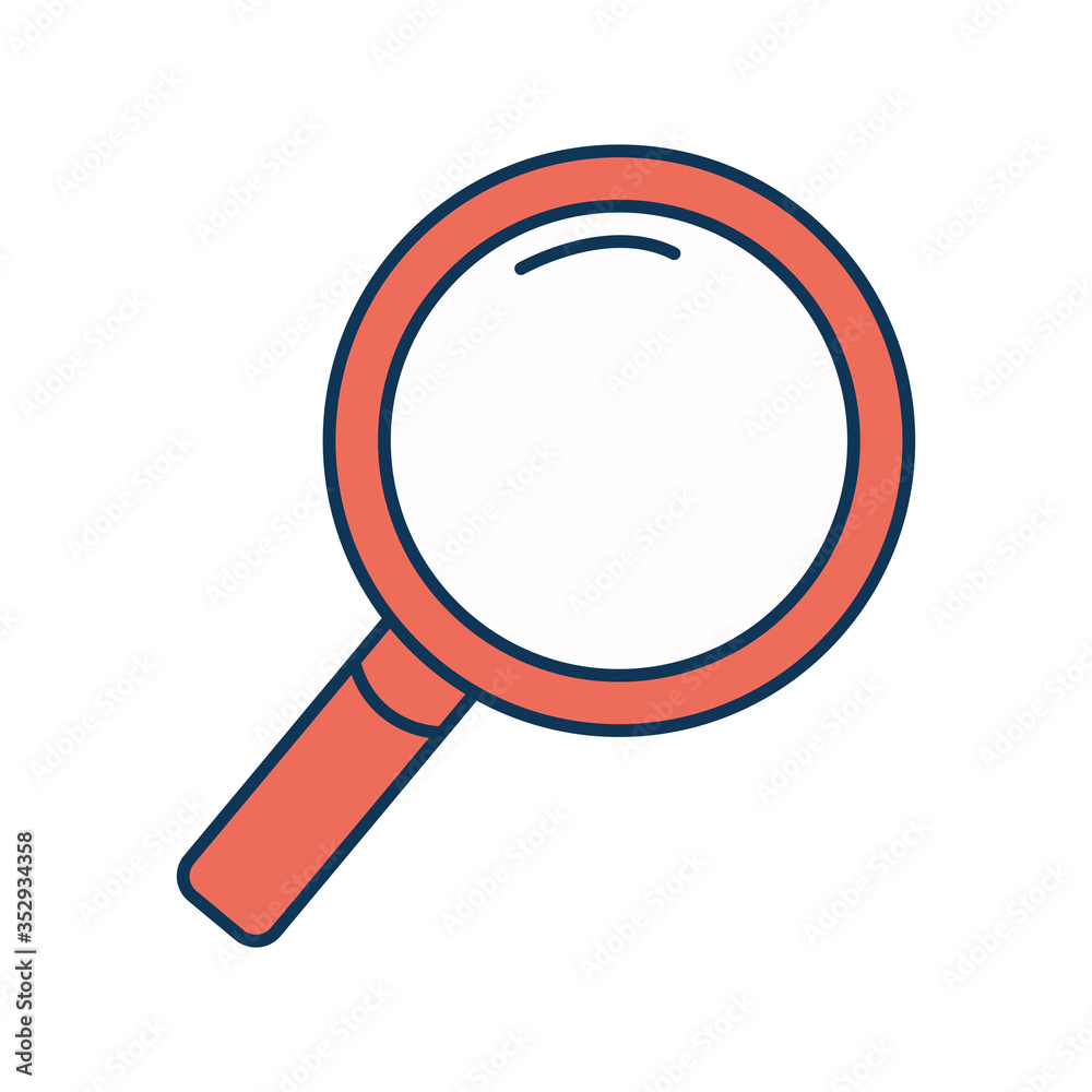 Isolated lupe line and fill style icon vector design Isolated lupe line and fill style icon vector design