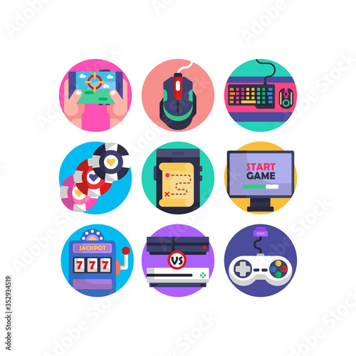 Gaming online video-games games console gamer Icons