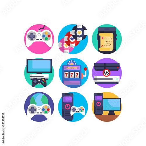 Gaming online video-games games console gamer Icons