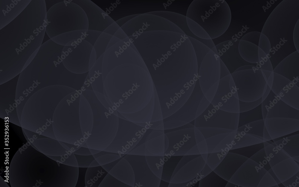 Abstract black background. Backdrop with dark transparent bubbles. 3D illustration Abstract black background. Backdrop with dark transparent bubbles. 3D illustration