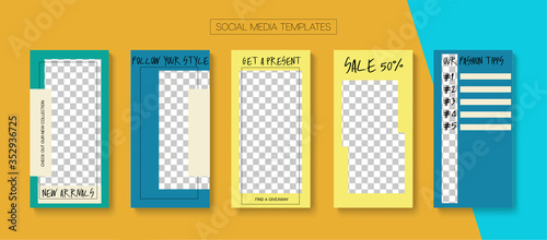 Social Stories Cool Vector Layout.