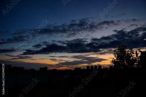 sunset over the city