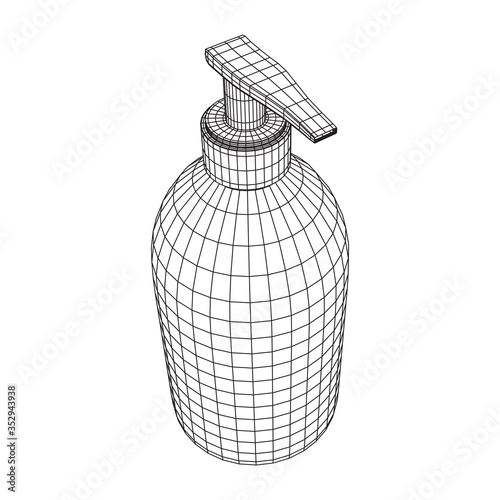 Wallpaper Mural Hand sanitizer alcohol bottle for hygiene. Disinfection concept. Wireframe low poly mesh vector illustration. Torontodigital.ca