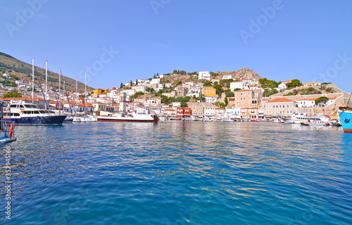 landscape of Hydra island Saronic Gulf Greece