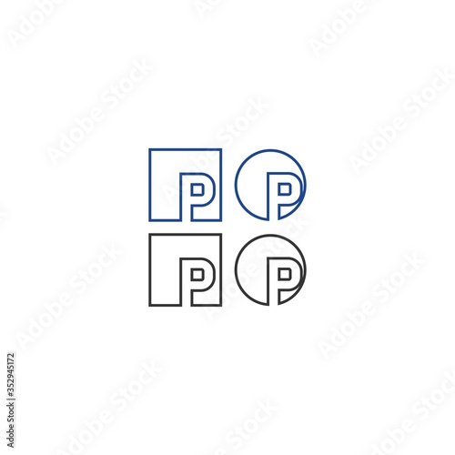 Letter P logo icon, social media concept