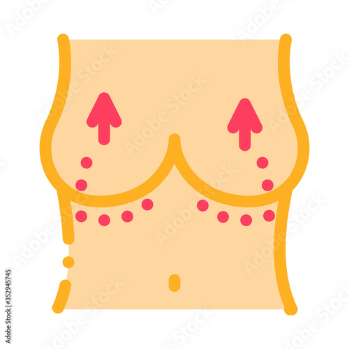 breast lift icon vector. breast lift sign. color symbol illustration