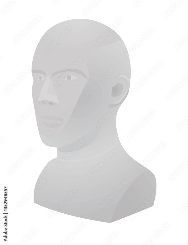 Grey dummy head mannequin. vector illustration Grey dummy head mannequin. vector illustration