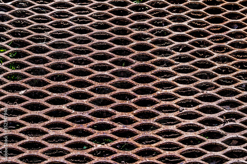 Wallpaper Mural Rusty diamond mesh netting. Brown expanded metal stylish pattern Torontodigital.ca