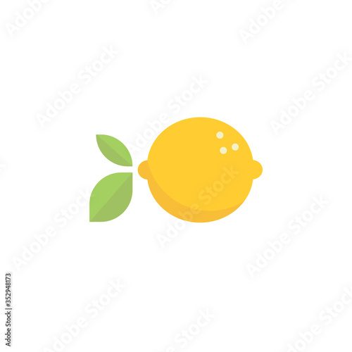 Lemon logo. Fresh lemon fruits on summer season. Summer fruit