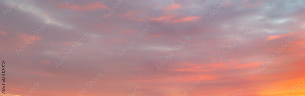 red sky and clouds panorama