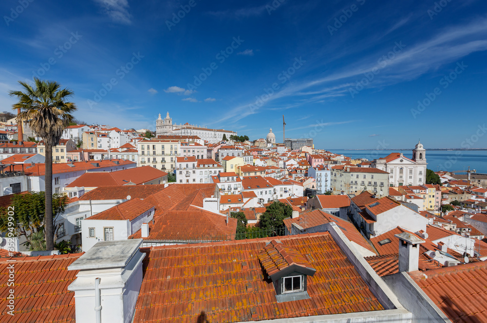 Historic old district Alfama in Lisbon