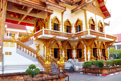 A beautiful view of buddhist temple at Chiang Mai, Thailand.