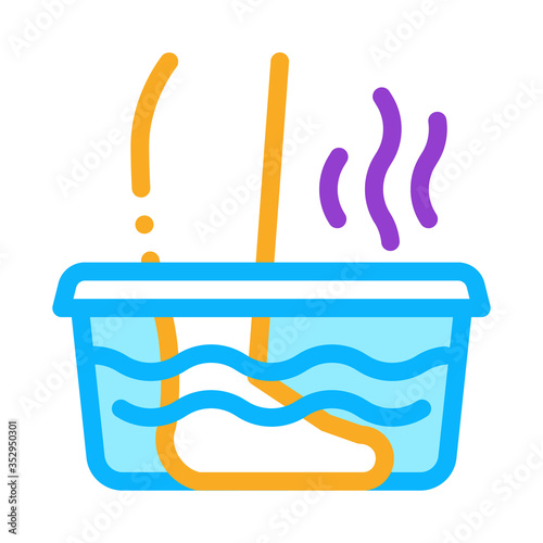 steaming foot bath icon vector. steaming foot bath sign. color symbol illustration