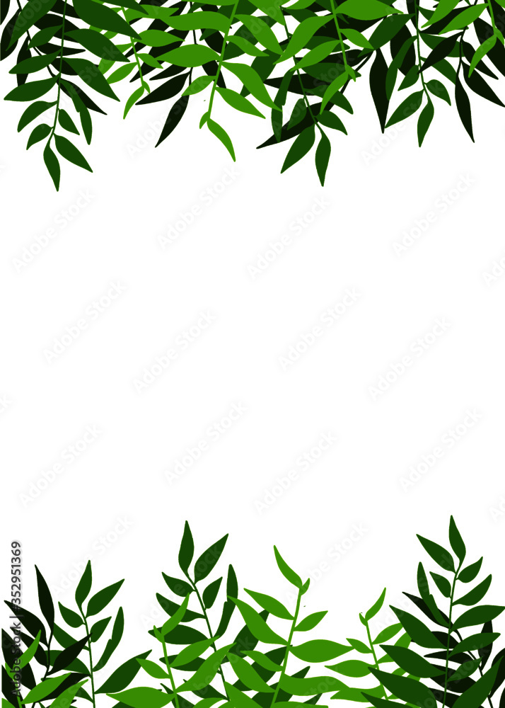 Vector minimalist simple background, green leaf