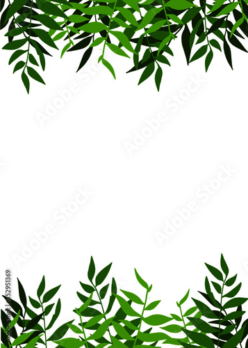 Vector minimalist simple background  green leaf