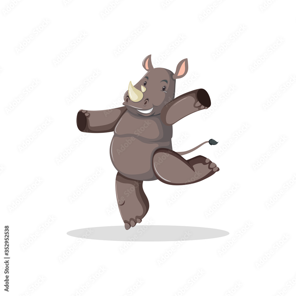 Cartoon dancing hippo isolated on white background
Cartoon dancing hippo isolated on white background