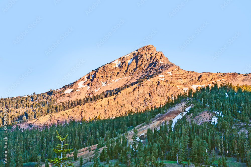 snow on Mount Lassen in the national park