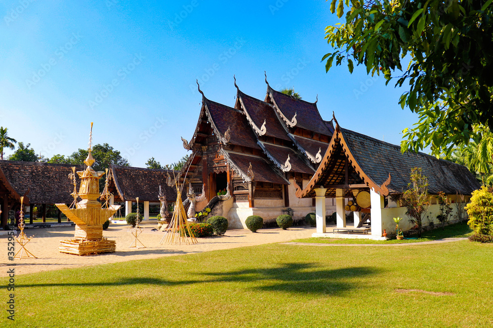A beautiful view of buddhist temple at Chiang Mai, Thailand. A beautiful view of buddhist temple at Chiang Mai, Thailand.