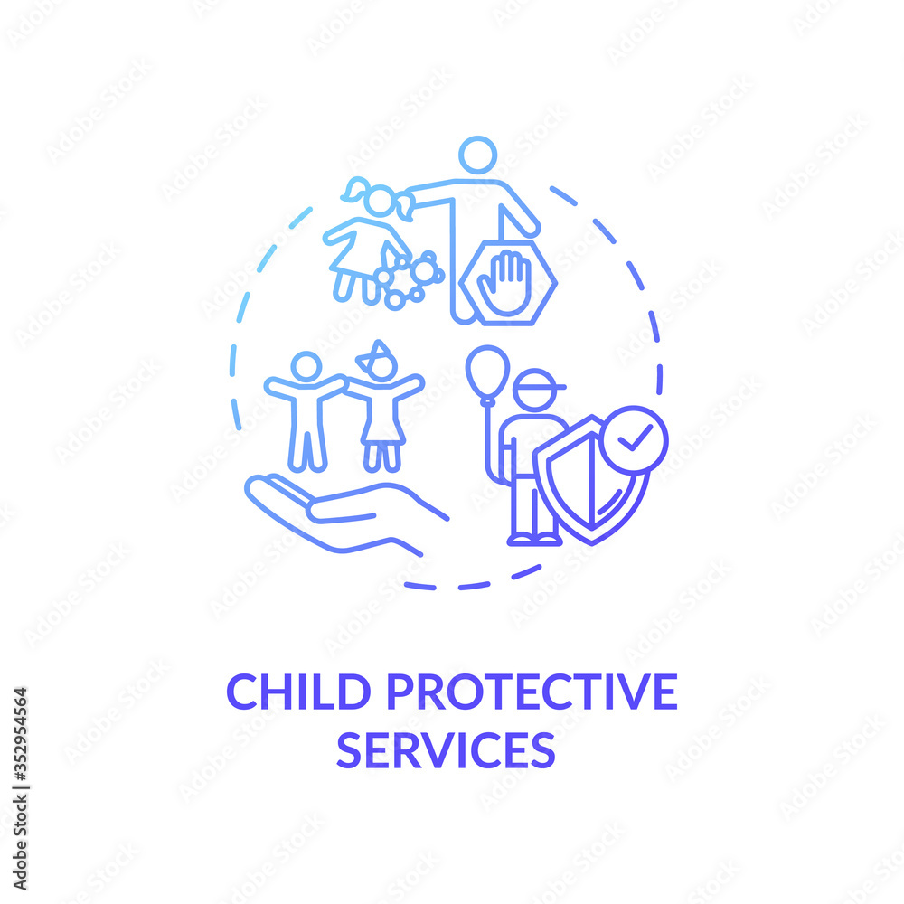 Child protective service concept icon. Kids abuse and neglect